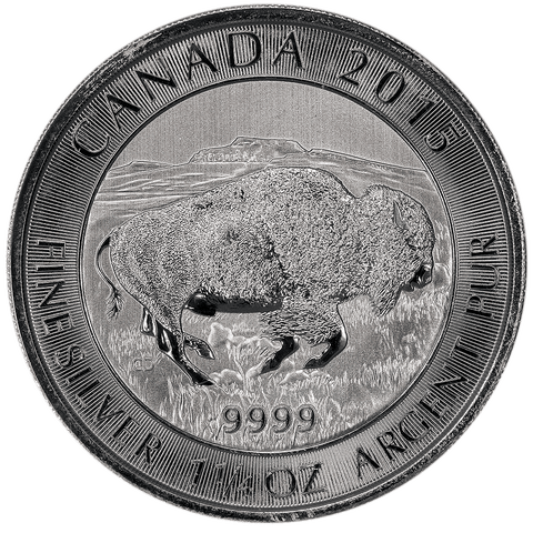 2015 Canada Silver Bison 1.25 oz .9999 Silver - Gem Brilliant Uncirculated
