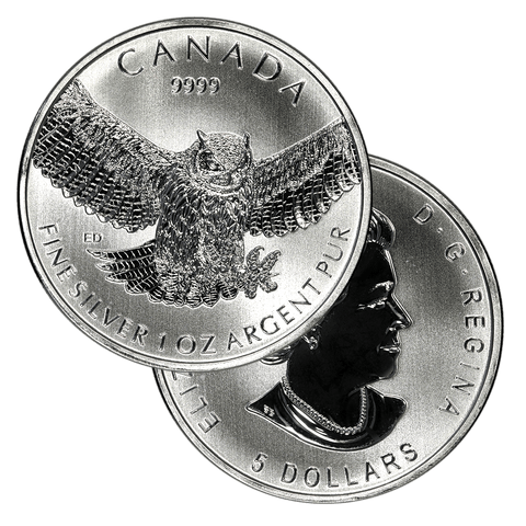 2015 Canada Great Horned Owl 1.0 oz .9999 Silver - Gem Brilliant Uncirculated
