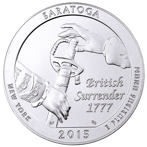 2015 Saratoga America The Beautiful 5 oz Silver Quarter - Gem Uncirculated