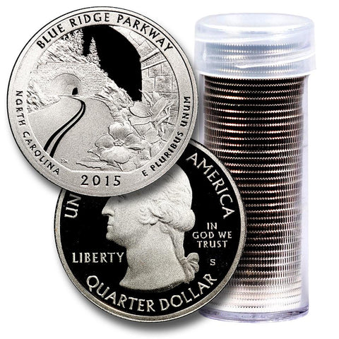 40-Coin Roll of 2015-S Blue Ridge Parkway America The Beautiful Clad Proof Quarters - Directly From Proof Sets