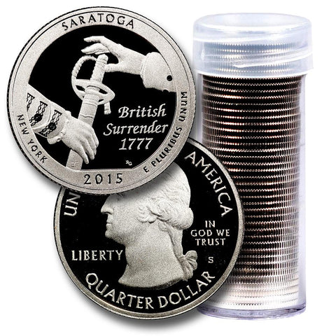 40-Coin Roll of 2015-S Saratoga America The Beautiful Clad Proof Quarters - Directly From Proof Sets