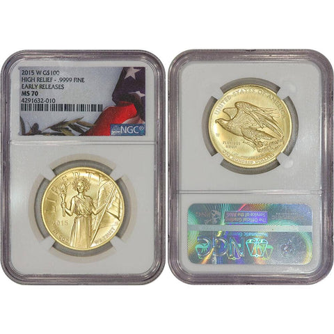 2015-W $100 American Liberty 1 oz Gold High Relief Coin - NGC MS 70