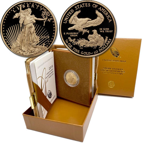 2015-W $10 1/4 Oz Quarter Ounce Proof Gold Eagle - Gem Proof in OGP w/ COA