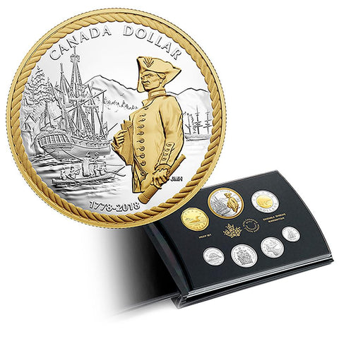 2018 Canada 7-Coin 240th Anniversary of Captain Cook at Nootka Pure Silver Proof Set in OGP w/ COA