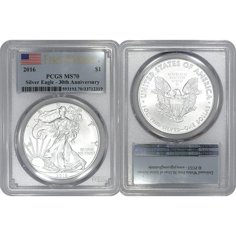 2016 American Silver Eagle 30th Anniversary - PCGS MS 70 First Strike