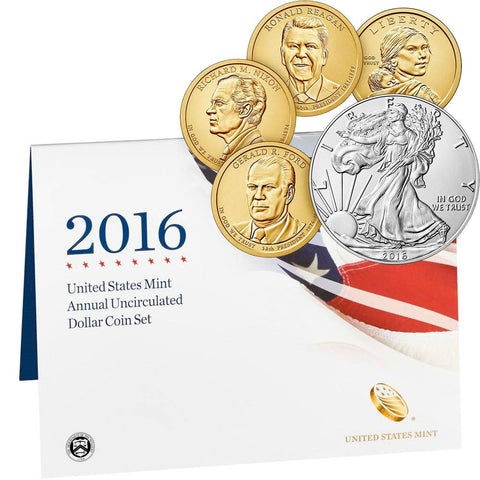 2016 United States Mint Annual Uncirculated Dollar Coin Set - Key Issue