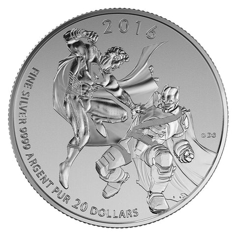 2016 Canada $20 Superman vs. Batman 1/4 oz .9999 Silver Coin - Gem in Sealed Flip w/ COA