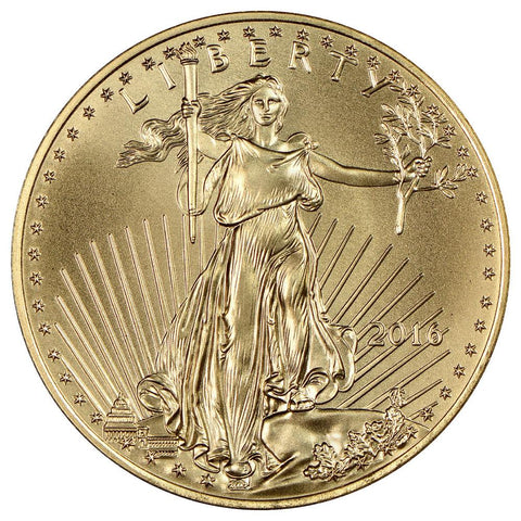 2016 $25 American Gold Eagle - 1/2 oz Net Pure Gold - Gem Uncirculated