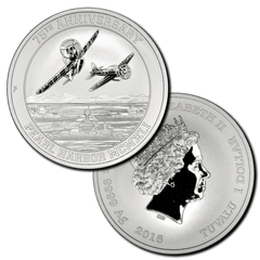 2016 Tuvalu Pearl Harbor 75th Anniversary 1 oz .9999 Silver Dollar - G