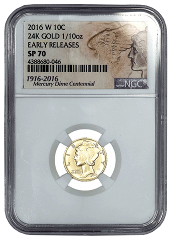 2016-W Centennial Gold Mercury Dime - NGC SP 70 Early Release