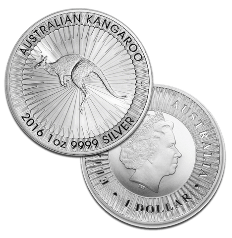 25-Coin Roll of 2016 Australian Kangaroo 1oz Silver Coins - Gem in Tube