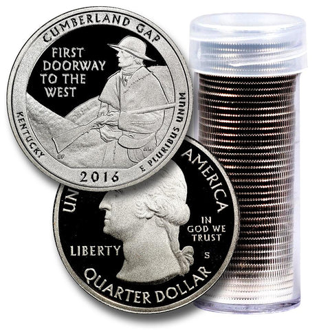 40-Coin Roll of 2016-S Cumberland Gap America The Beautiful Clad Proof Quarters - Directly From Proof Sets