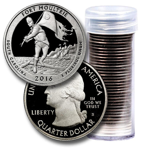 40-Coin Roll of 2016-S Fort Moultrie America The Beautiful Clad Proof Quarters - Directly From Proof Sets
