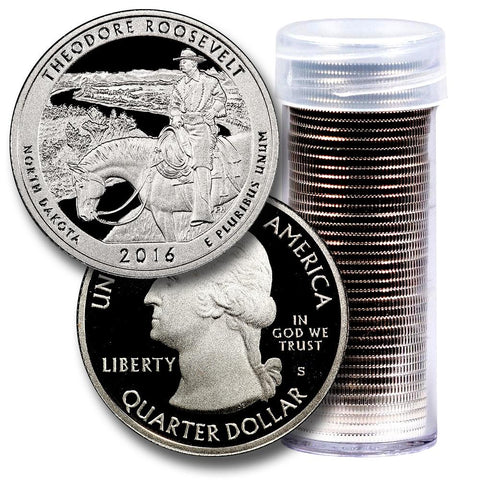 40-Coin Roll of 2016-S Teddy Roosevelt America The Beautiful Clad Proof Quarters - Directly From Proof Sets