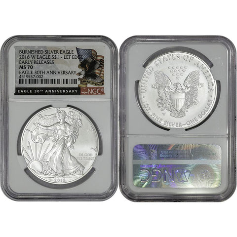 2016-W Burnished American 1 oz Silver Eagle - NGC MS 70 Early Release