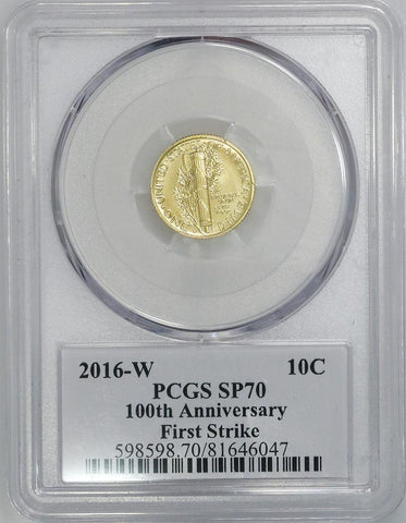2016-W Centennial Gold Mercury Dime - PCGS SP 70 First Strike