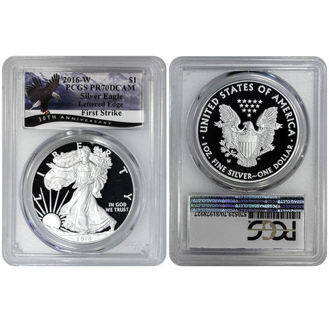 2016-W Proof American Silver Eagle Lettered Edge - PCGS PR 70 DCAM First Strike