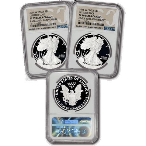 30th Anniversary 2016-W Proof American Silver Eagles in NGC PF 69 & PF 70 Ultra Cameo