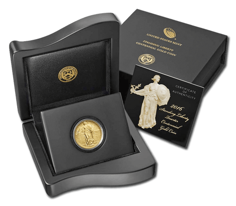 2016-W Centennial Gold Standing Liberty Quarter in OGP with COA