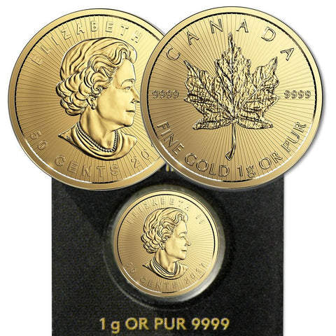 2017 1 gram Canadian Gold Maple Leaf .9999 Pure From Multigram in Assay Card