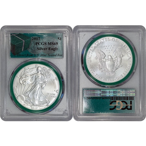 2017 American Silver Eagle Direct From Monster Box - PCGS MS 69