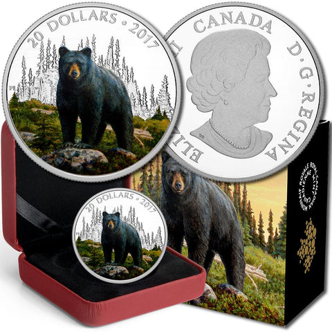 2017 Canada $20 Big Brown Bear .9999 1 oz Silver Coin - Gem in Box w/ COA