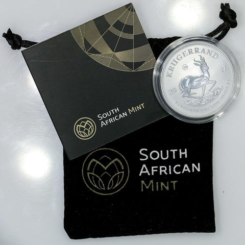 2017 South Africa 1 oz First Silver Krugerrand Coin - Mint Bag/Cap & COA