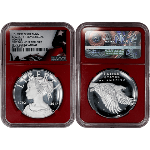 2017-P American Liberty 225th Anniversary 1 oz Silver Proof Medal NGC PF 70 UCAM First Day of Issue