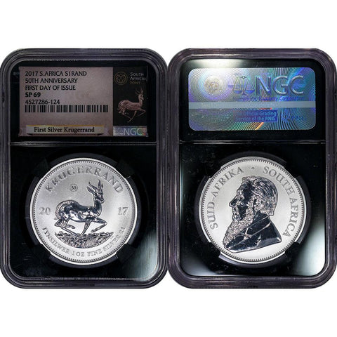2017 South Africa 1 oz First Silver Krugerrand Coin - NGC SP 69 FDOI