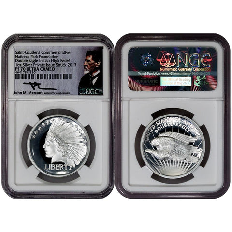 2017 Saint Gaudens High Relief Silver Double Eagle Indian - NGC PF 70 Ultra Cameo