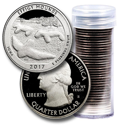 40-Coin Roll of 2017-S Effigy Mounds America The Beautiful Clad Proof Quarters - Directly From Proof Sets