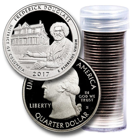 40-Coin Roll of 2017-S Frederick Douglass America The Beautiful Clad Proof Quarters - Directly From Proof Sets