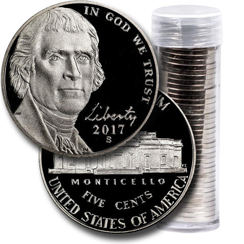 40-Coin Roll of 2017-S Proof Jefferson Nickels - Directly From Proof Sets