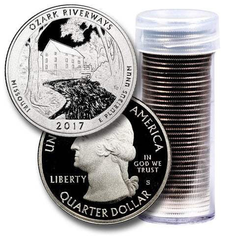 40-Coin Roll of 2017-S Ozark America The Beautiful Clad Proof Quarters - Directly From Proof Sets