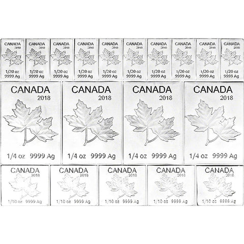 2018 Canada Silver 2 oz Mapleflex Bars, Royal Canadian Mint in Plastic