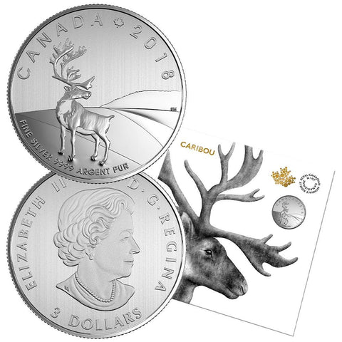 2018 1/4 oz Canadian Silver Caribou $3 Coin - Still Shrinkwrapped Gem