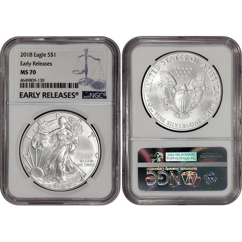 2018 American Silver Eagle - NGC MS 70 Early Releases