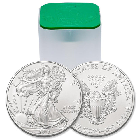 2018 American Silver Eagles, Original Mint Roll of 20 Coins