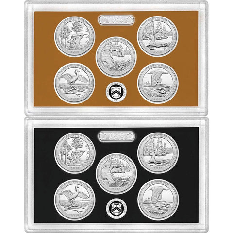 2018-S Clad or Silver Proof 5-Coin National Park Quarter Sets in Plastic