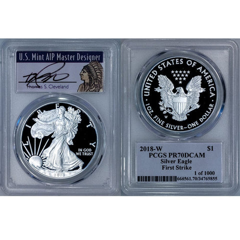 2018-W Proof American Silver Eagle - PCGS PR 70 DCAM Cleveland First Strike