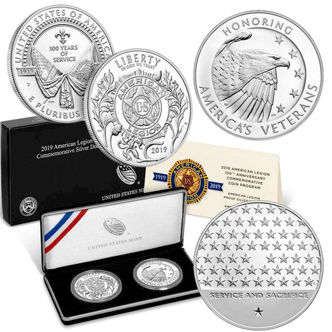 2019 American Legion 100th Ann. Commemorative Dollar & Medal Set - Gem in OGP w/ COA