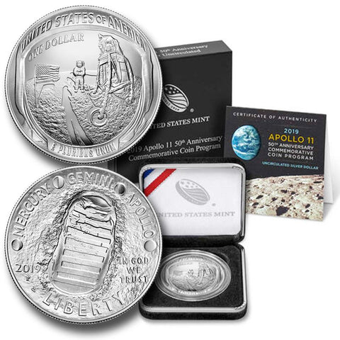 2019-P Apollo 11 50th Anniversary Silver Dollar - Gem Uncirculated in OGP w/ COA