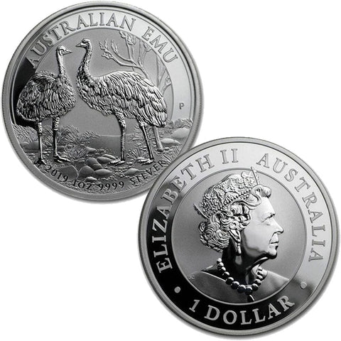 2019 Australia $1 Silver 1 oz. Emu - Gem Uncirculated in Capsule