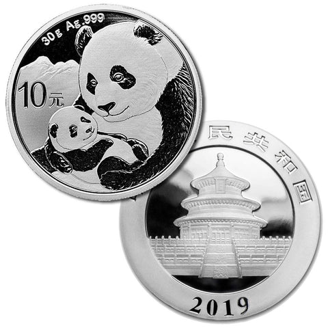 2019 China 10 Yuan Silver Panda 30g .999 Silver - Gem Brilliant Uncirculated (In Capsule)