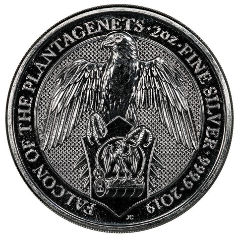 2019 Great Britain 2 oz Silver Queen’s Beasts – The Falcon of the Plantagenets - PQ BU