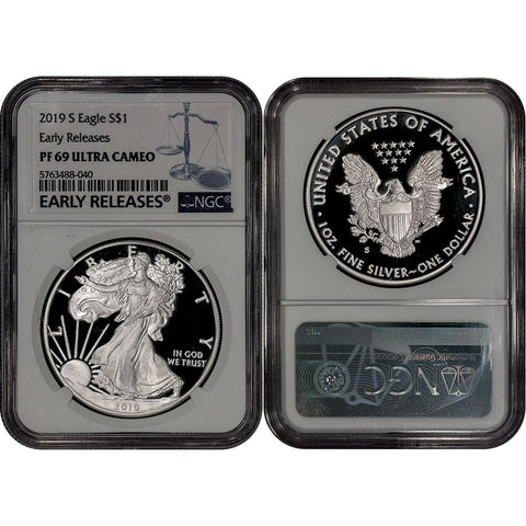 2019-S Proof American Silver Eagle - NGC PF 69 Ultra Cameo ER