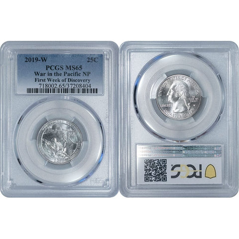 2019-W War in the Pacific, National Parks Quarter- PCGS MS 65
