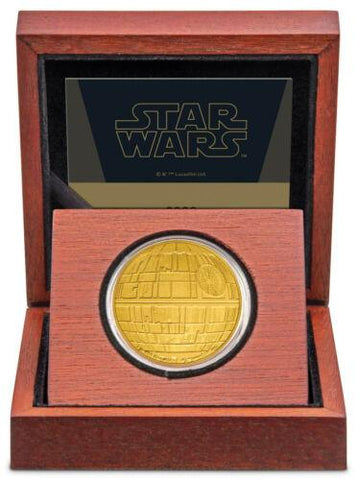 Officially Licensed 2020 $250 Star Wars Death Star 1 oz .9999 Gold Coin in OGP w/ COA