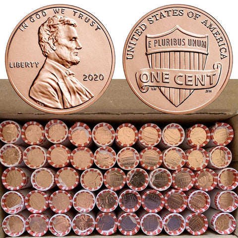 2020-P Lincoln Cent Rolls - Fresh From Mint Boxes - PQBU