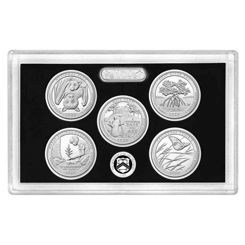 2020-S .999 Silver Proof 5-Coin National Park Quarter Sets in Plastic